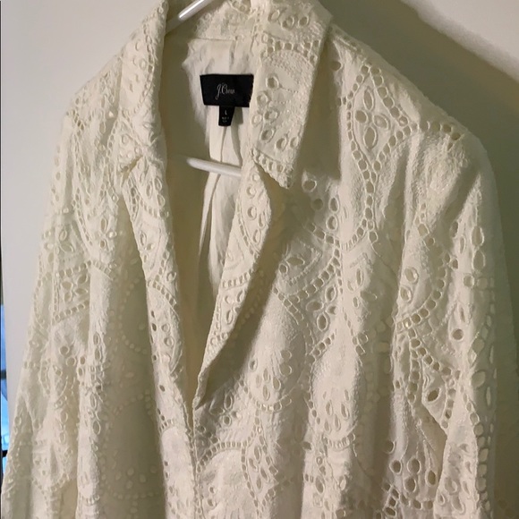 Jcrew white eyelet blazer - Picture 3 of 6